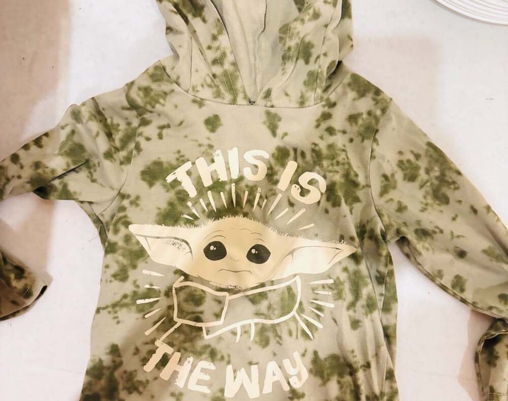 Star Wars The Mandalorian Grogu Baby Yoda Tie Dye Long Sleeve Hoodie Sweatshirt